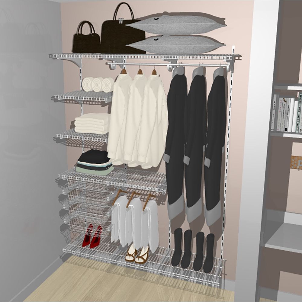 Kit para Armário ou Closet Aramado com 40cm de profundidade 1,5m de